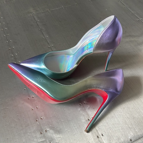christian louboutin iriza 100mm licorne iridescent stiletto sz 37.5 - Picture 5 of 12